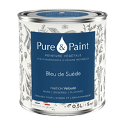 Peinture végétale velouté Bleu de Suède 0,5L - Pure & Paint - The Cool Republic