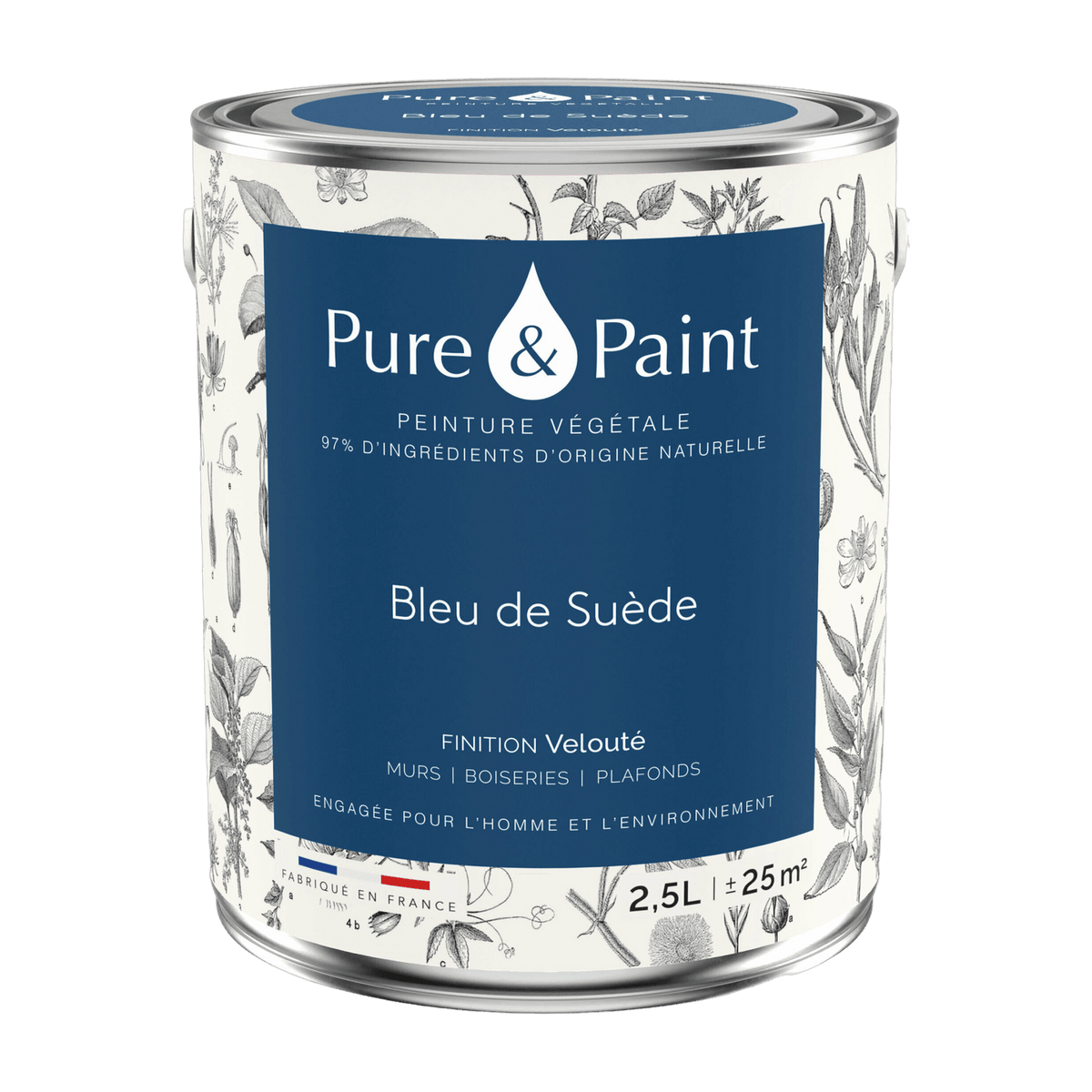 Vegetable paint velvety Blue of Sweden 2, 5L - Pure & Paint - The Cool Republic