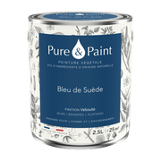 Peinture végétale velouté Bleu de Suède 2,5L - Pure & Paint - The Cool Republic