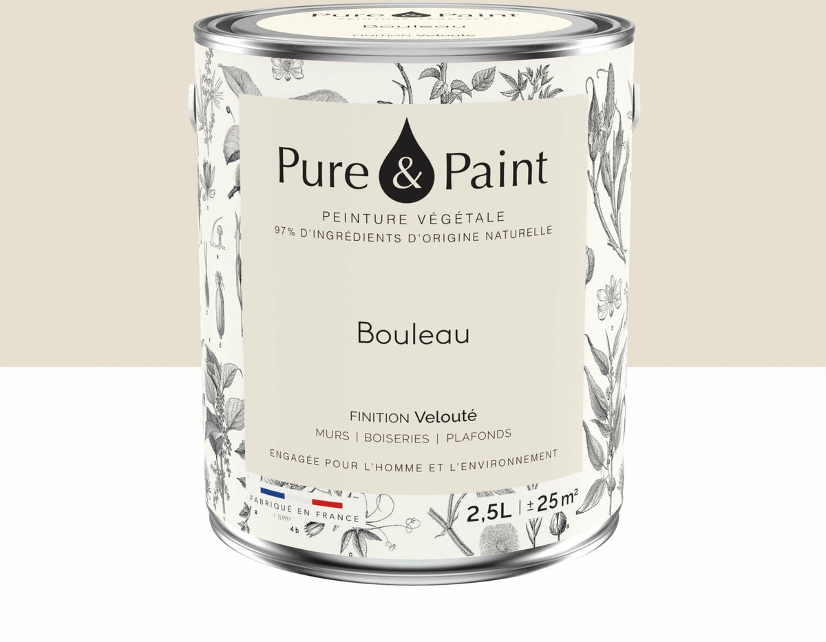 Peinture végétale velouté Bouleau 2,5L - Pure & Paint - The Cool Republic