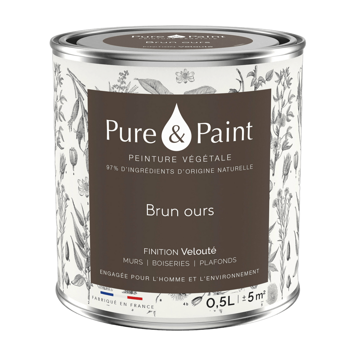 Bear Brown velvet vegetable paint 0, 5L - Pure & Paint - The Cool Republic
