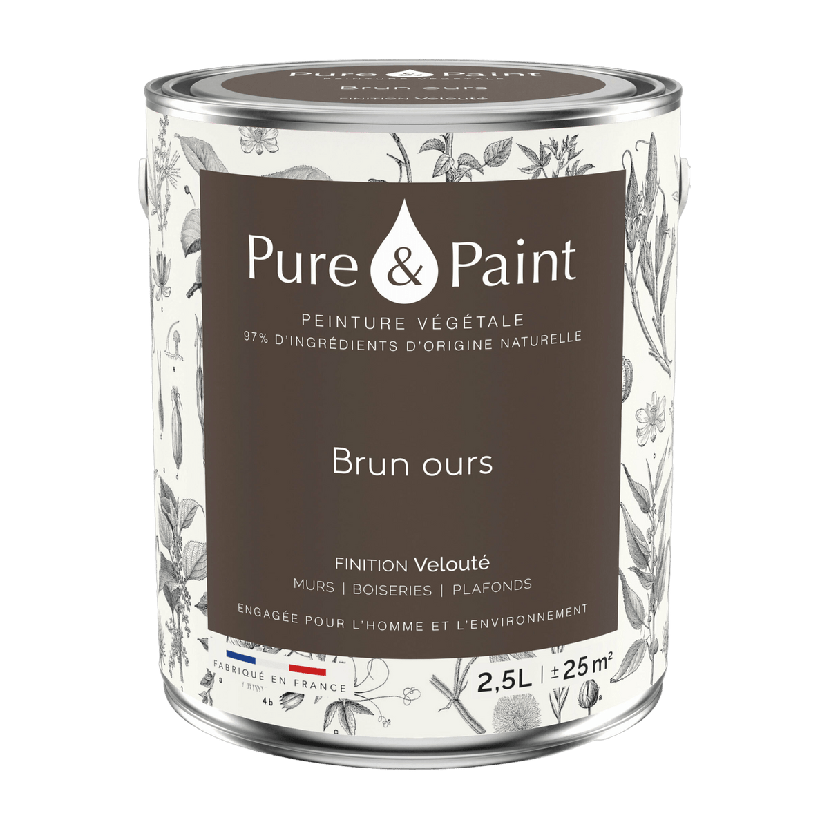 Velvet brown vegetal paint 2, 5L - Pure & Paint - The Cool Republic