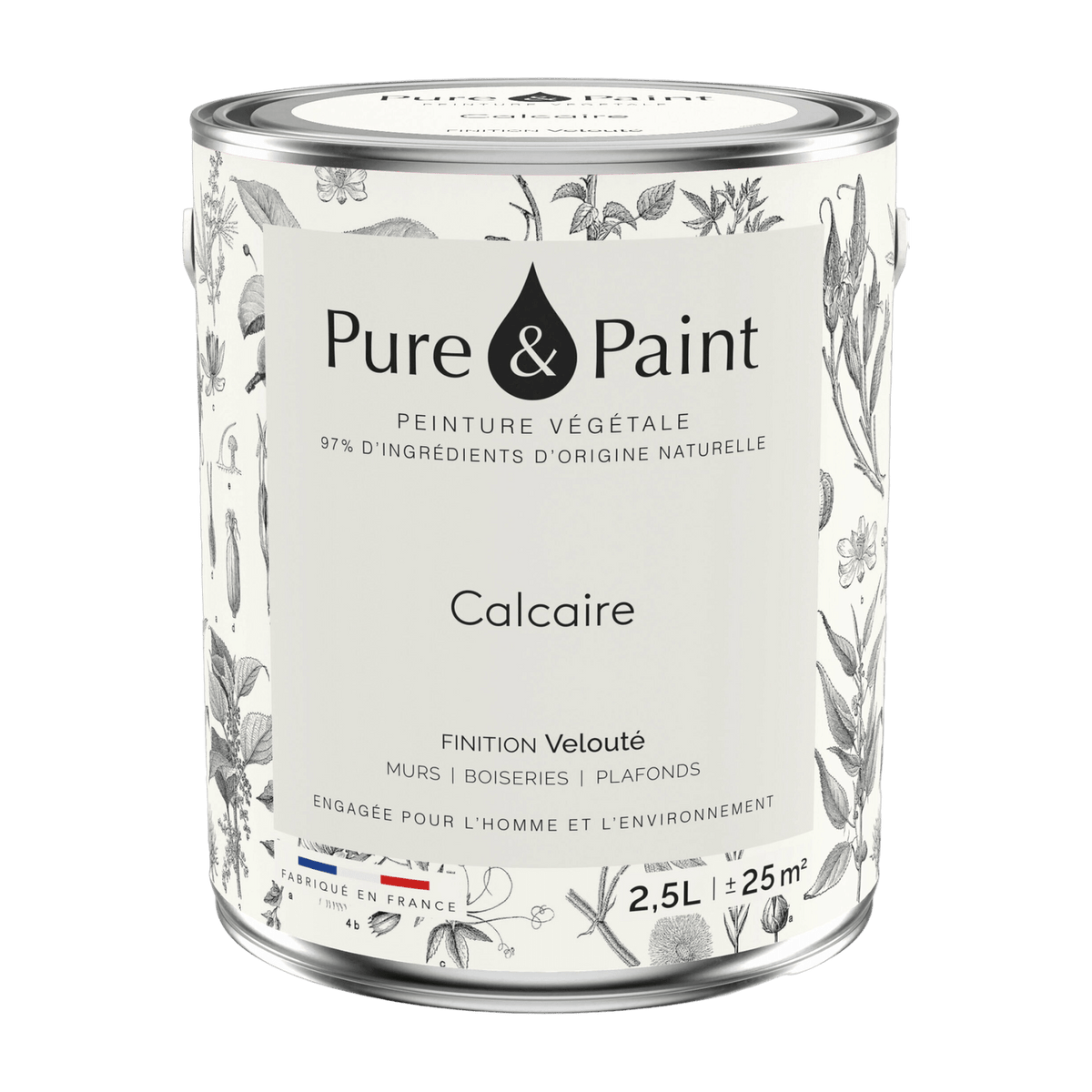 Vegetable paint velvety limestone 2, 5L - Pure & Paint - The Cool Republic