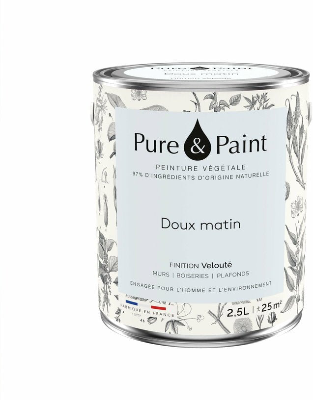 Peinture végétale velouté Doux matin 2,5L - Pure & Paint - The Cool Republic