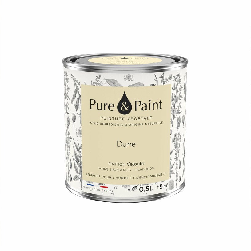 Peinture végétale velouté Dune 0,5L - Pure & Paint - The Cool Republic