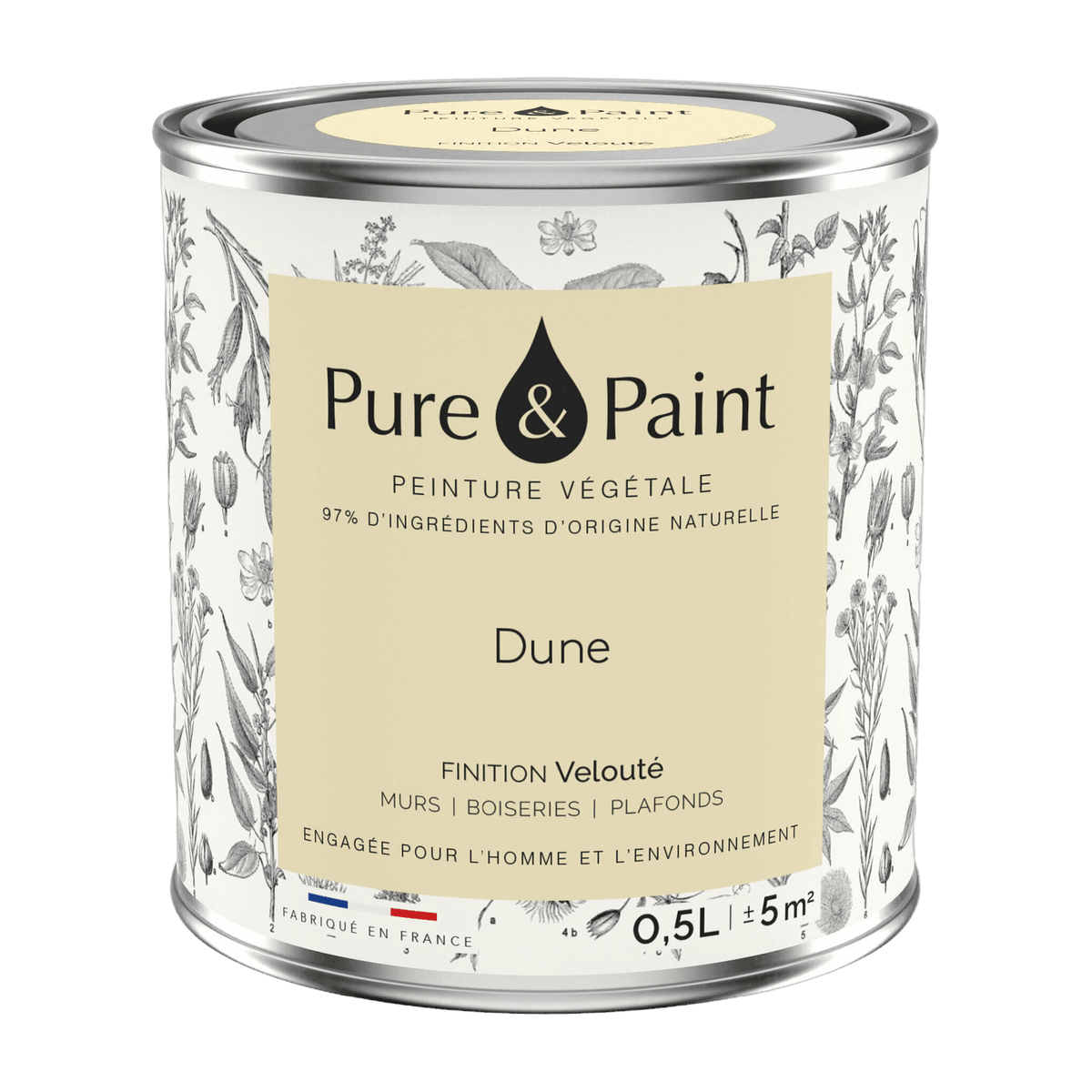 Velvet vegetable paint Dune 0, 5L - Pure & Paint - The Cool Republic