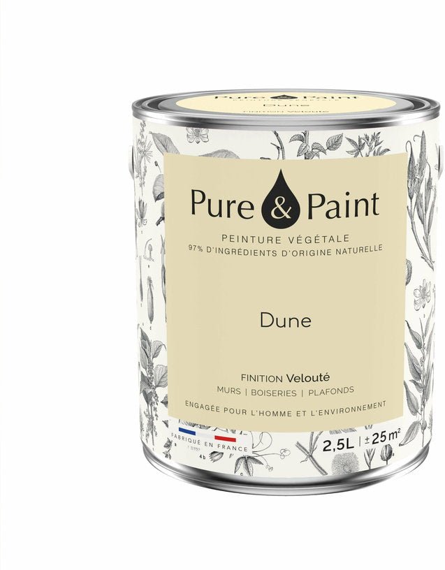 Peinture végétale velouté Dune 2,5L - Pure & Paint - The Cool Republic