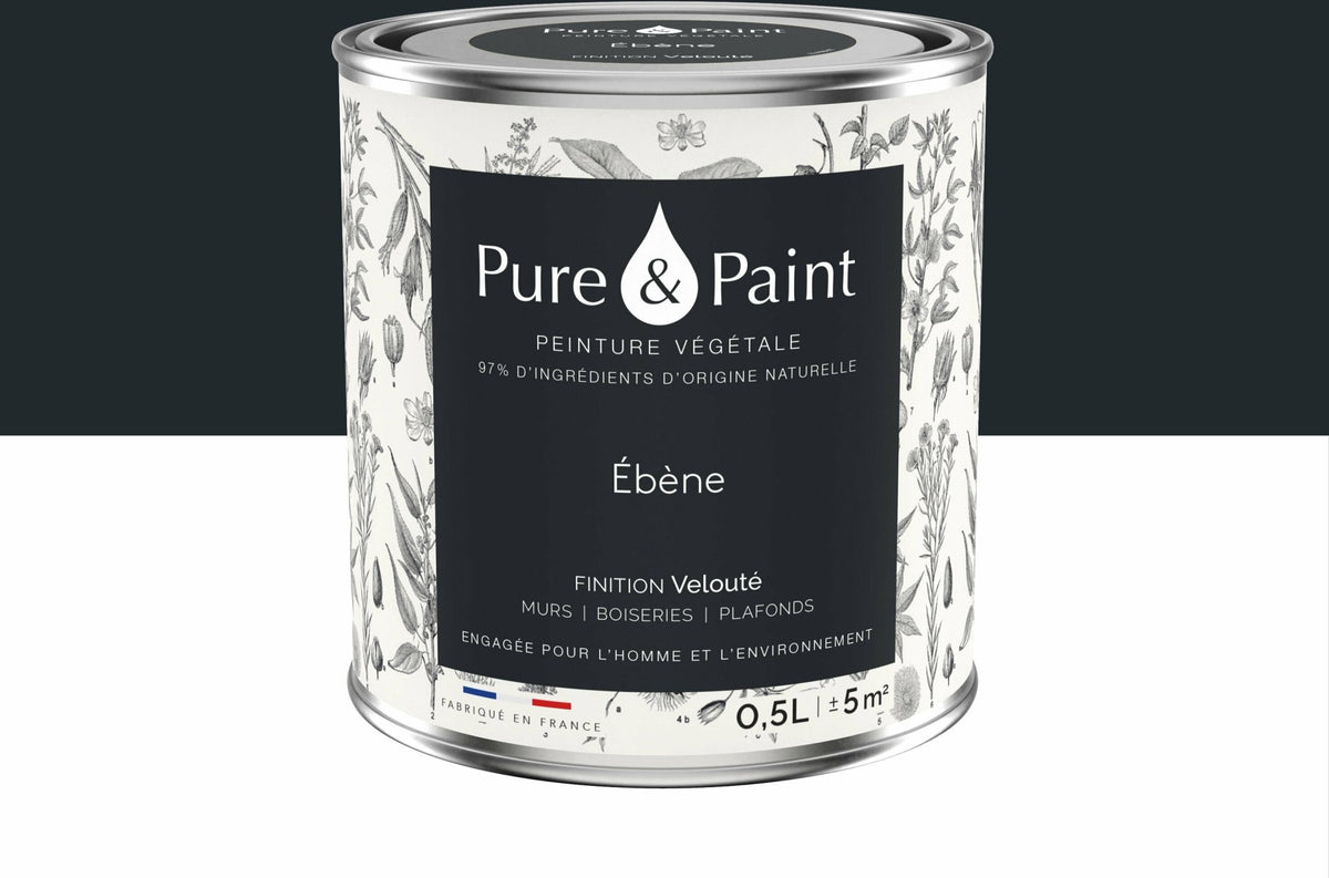 Peinture végétale velouté Ebène 0,5L - Pure & Paint - The Cool Republic