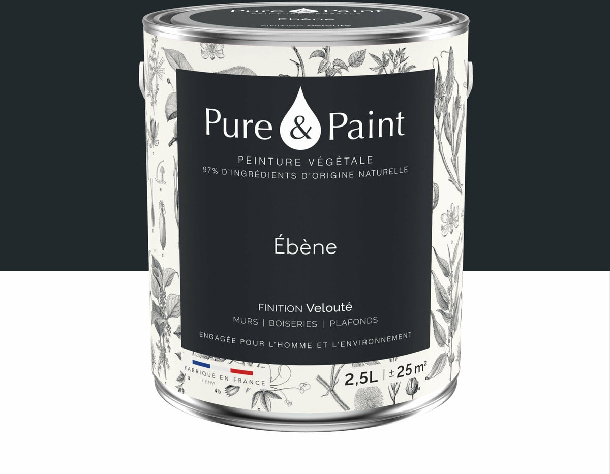 Peinture végétale velouté Ebène 2,5L - Pure & Paint - The Cool Republic