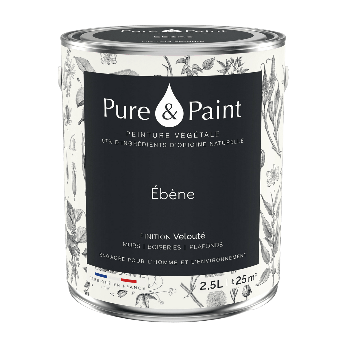 Ebony velvet vegetable paint 2, 5L - Pure & Paint - The Cool Republic