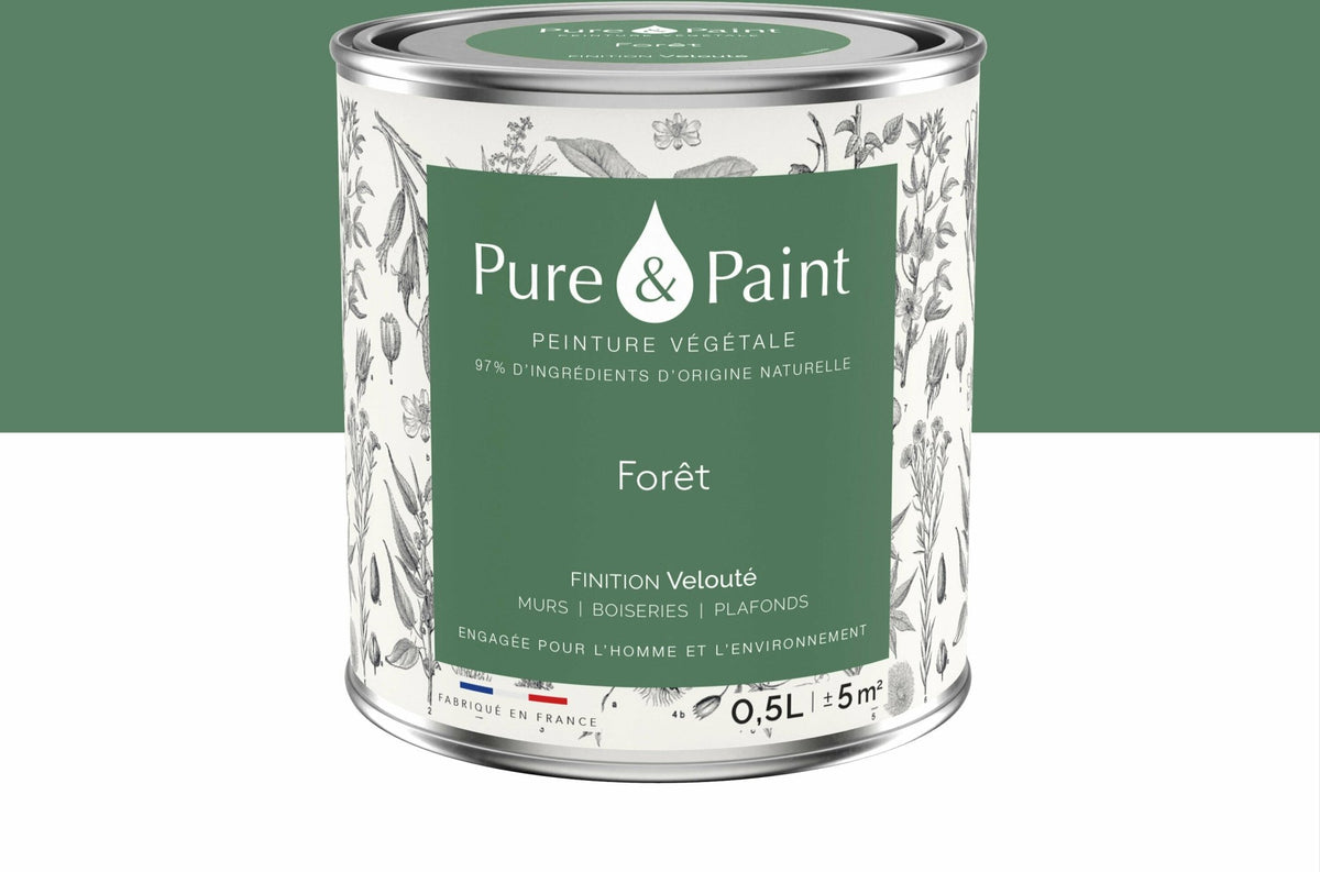 Peinture végétale velouté Forêt 0,5L - Pure & Paint - The Cool Republic