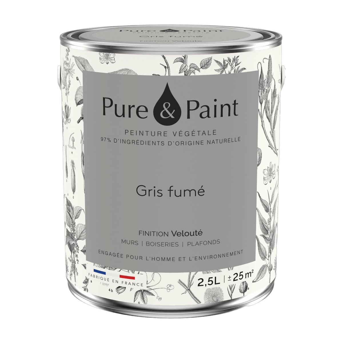 Vegetable velvet paint Smoky gray 2, 5L - Pure & Paint - The Cool Republic