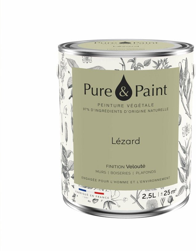Peinture végétale velouté Lézard 2,5L - Pure & Paint - The Cool Republic