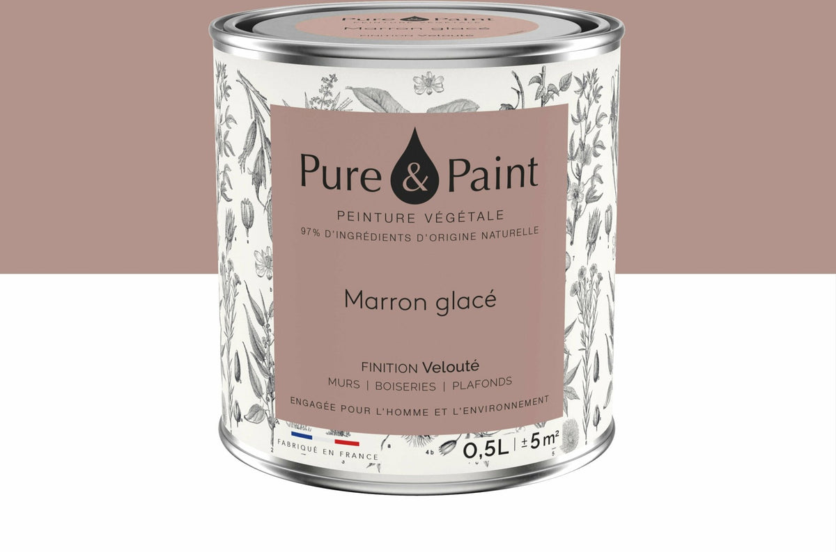 Peinture végétale velouté Marron glacé 0,5L - Pure & Paint - The Cool Republic