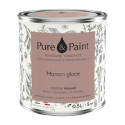 Peinture végétale velouté Marron glacé 0,5L - Pure & Paint - The Cool Republic