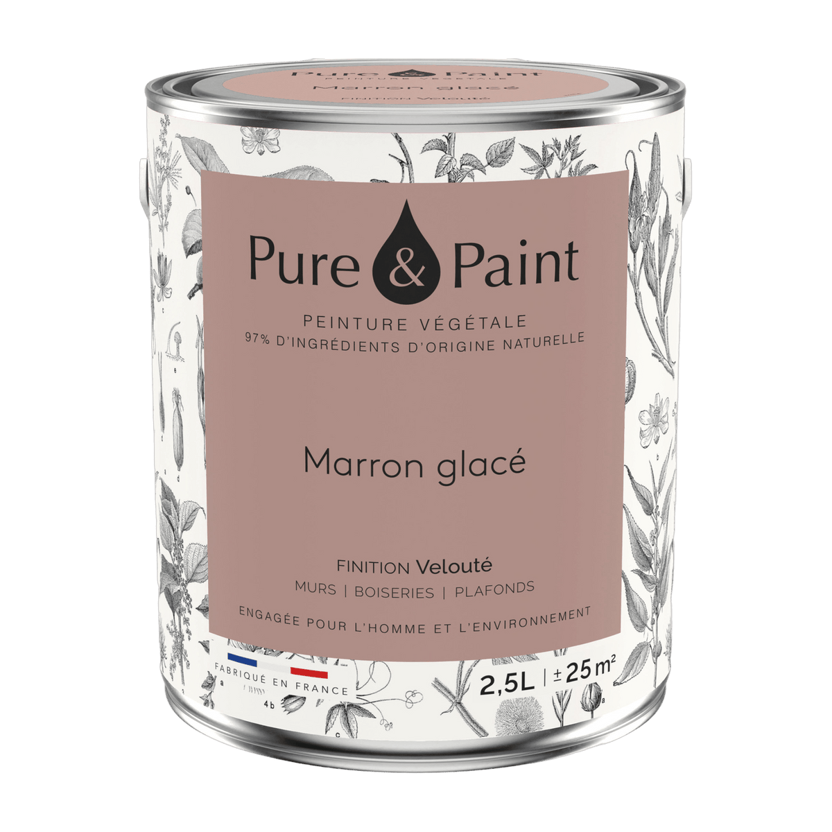Velvet brown vegetable paint 2, 5L - Pure & Paint - The Cool Republic