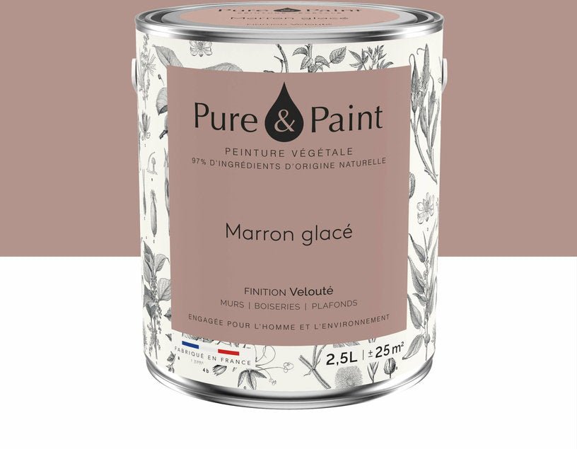Peinture végétale velouté Marron glacé 2,5L - Pure & Paint - The Cool Republic