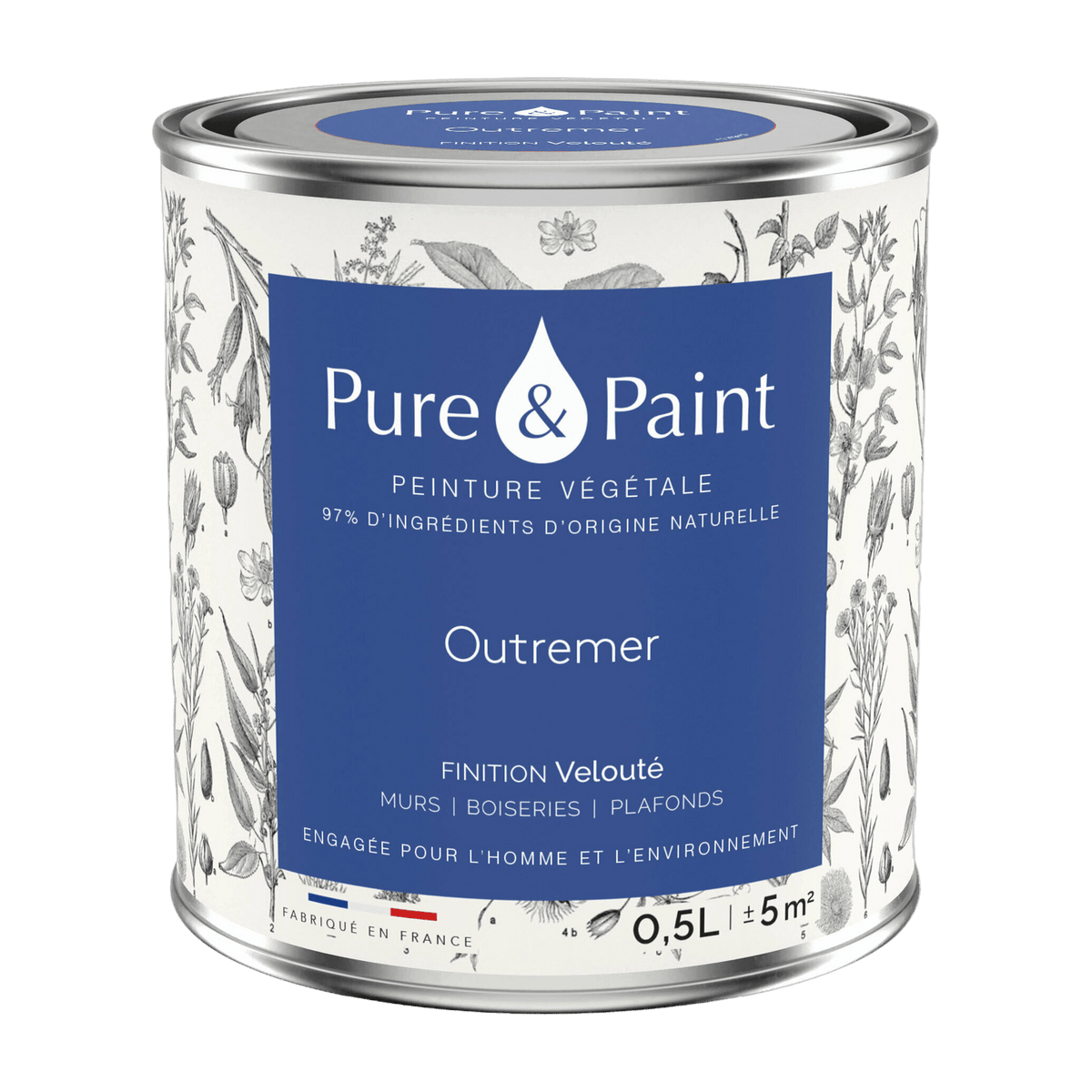 Ultramarine velvet vegetable paint 0, 5L - Pure & Paint - The Cool Republic