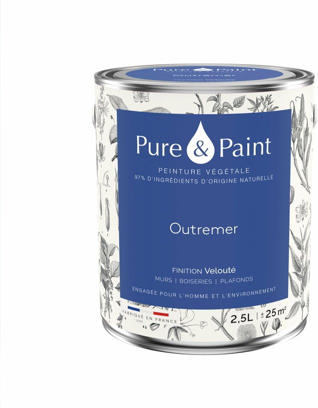 Peinture végétale velouté Outremer 2,5L - Pure & Paint - The Cool Republic