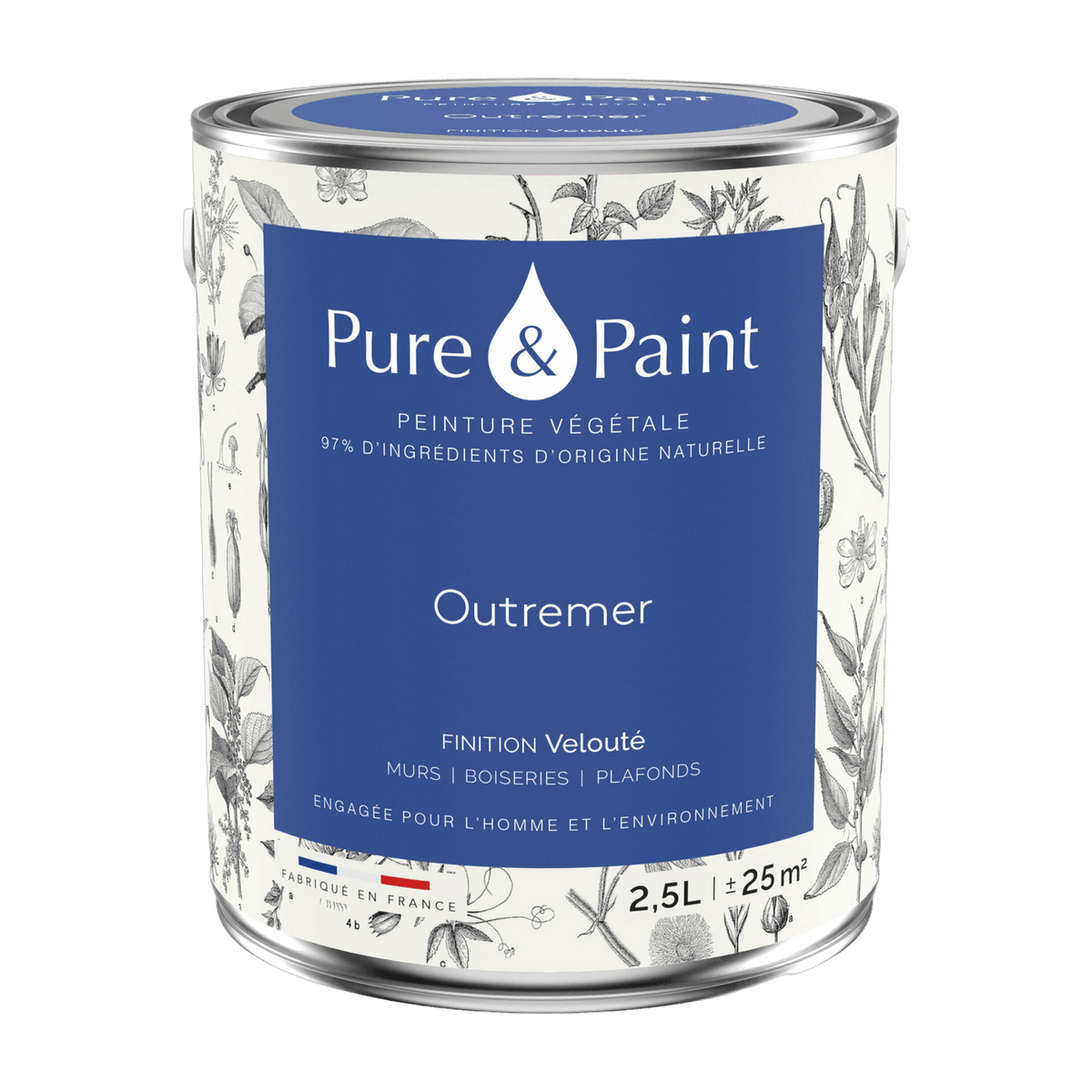 Velvet vegetable paint Outremer 2, 5L - Pure & Paint - The Cool Republic