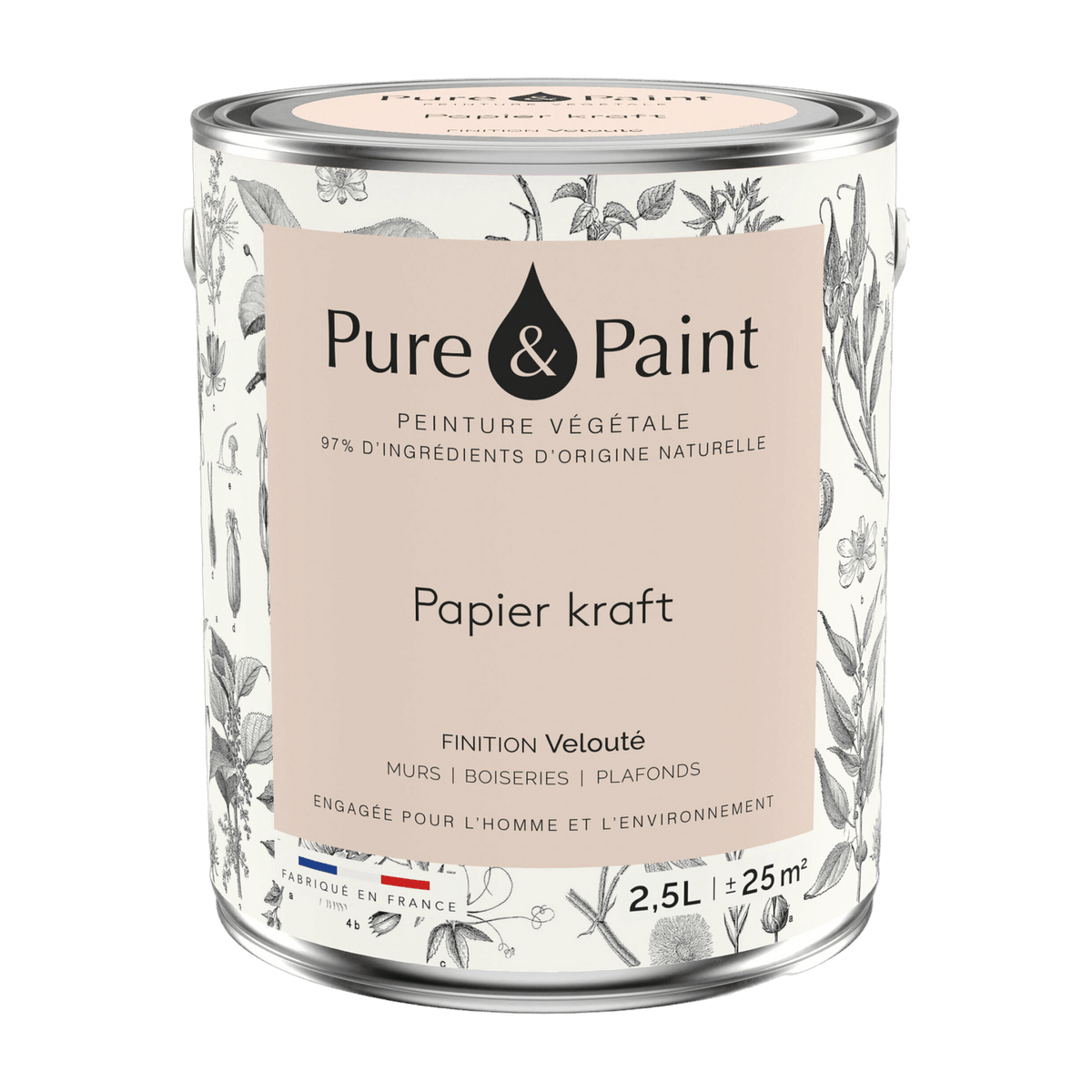Vegetable velvet paint Kraft paper 2, 5L - Pure & Paint - The Cool Republic