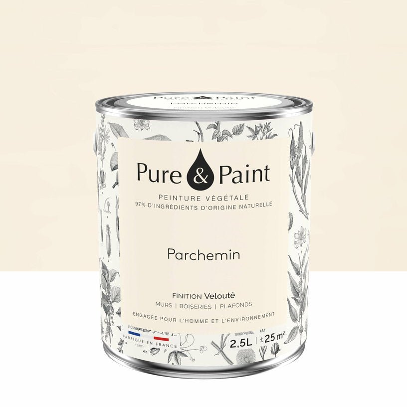 Peinture végétale velouté Parchemin 2,5L - Pure & Paint - The Cool Republic