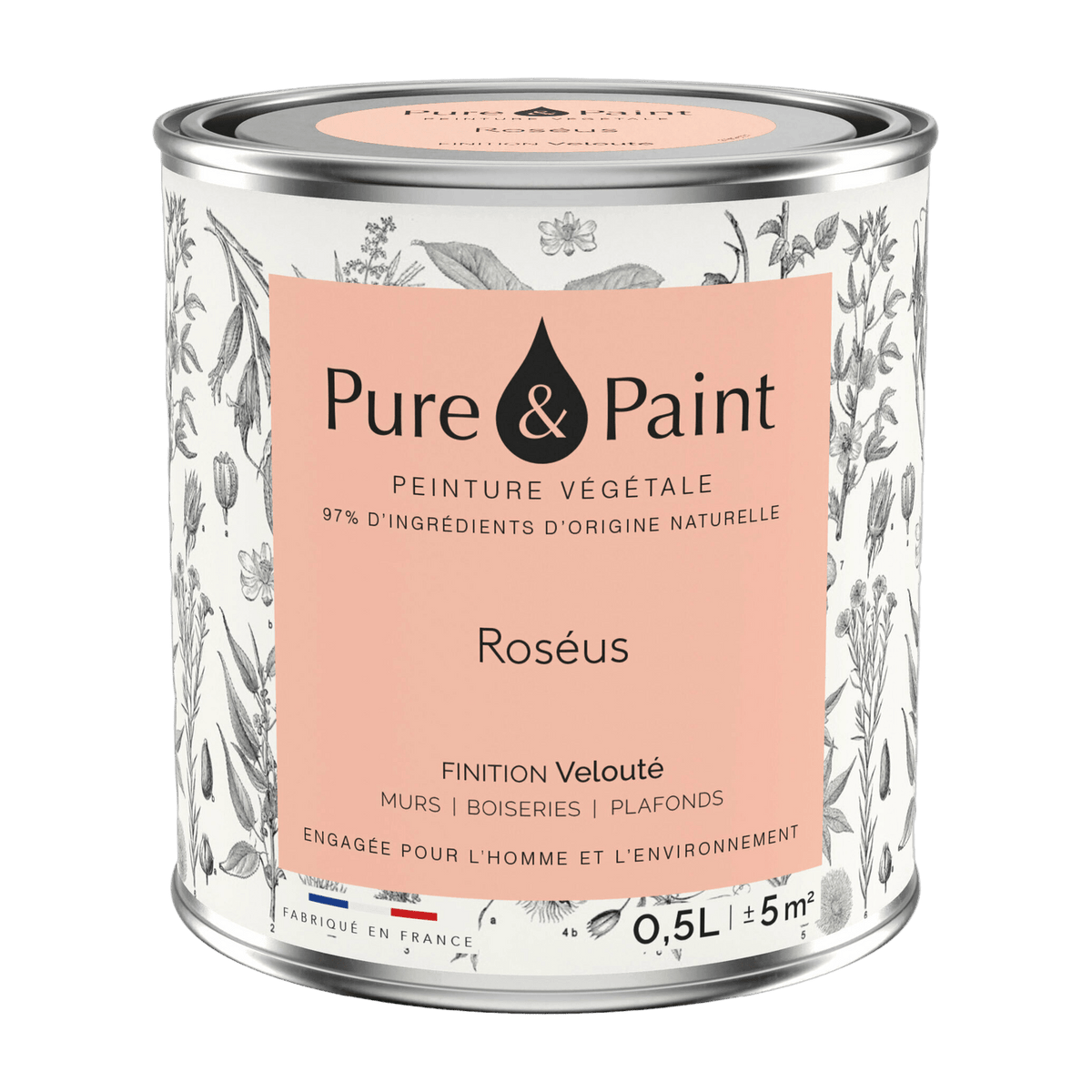 Roséus velvet vegetable paint 0, 5L - Pure & Paint - The Cool Republic