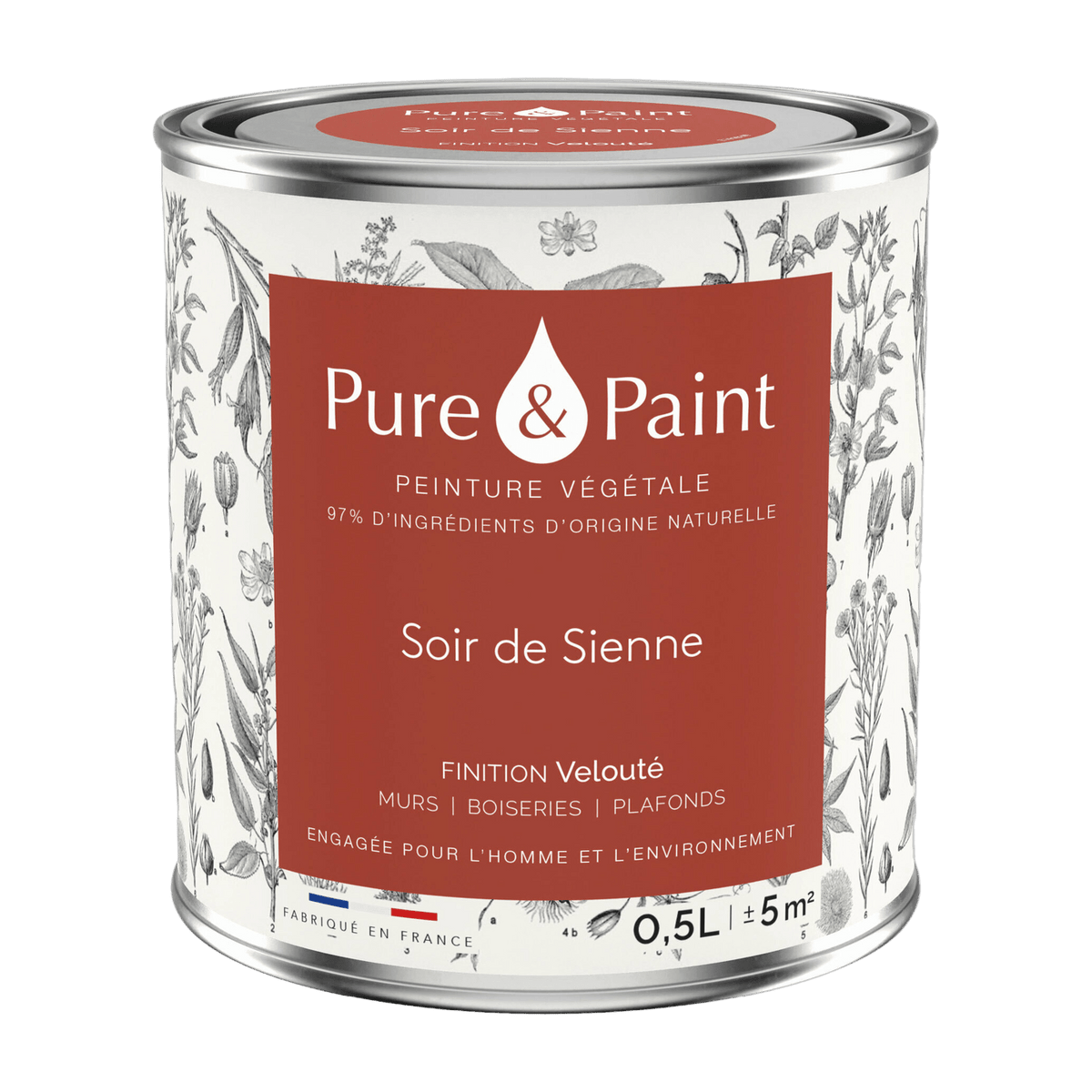 Velvet Plant Paint Soir de Sienne 0, 5L - Pure & Paint - The Cool Republic