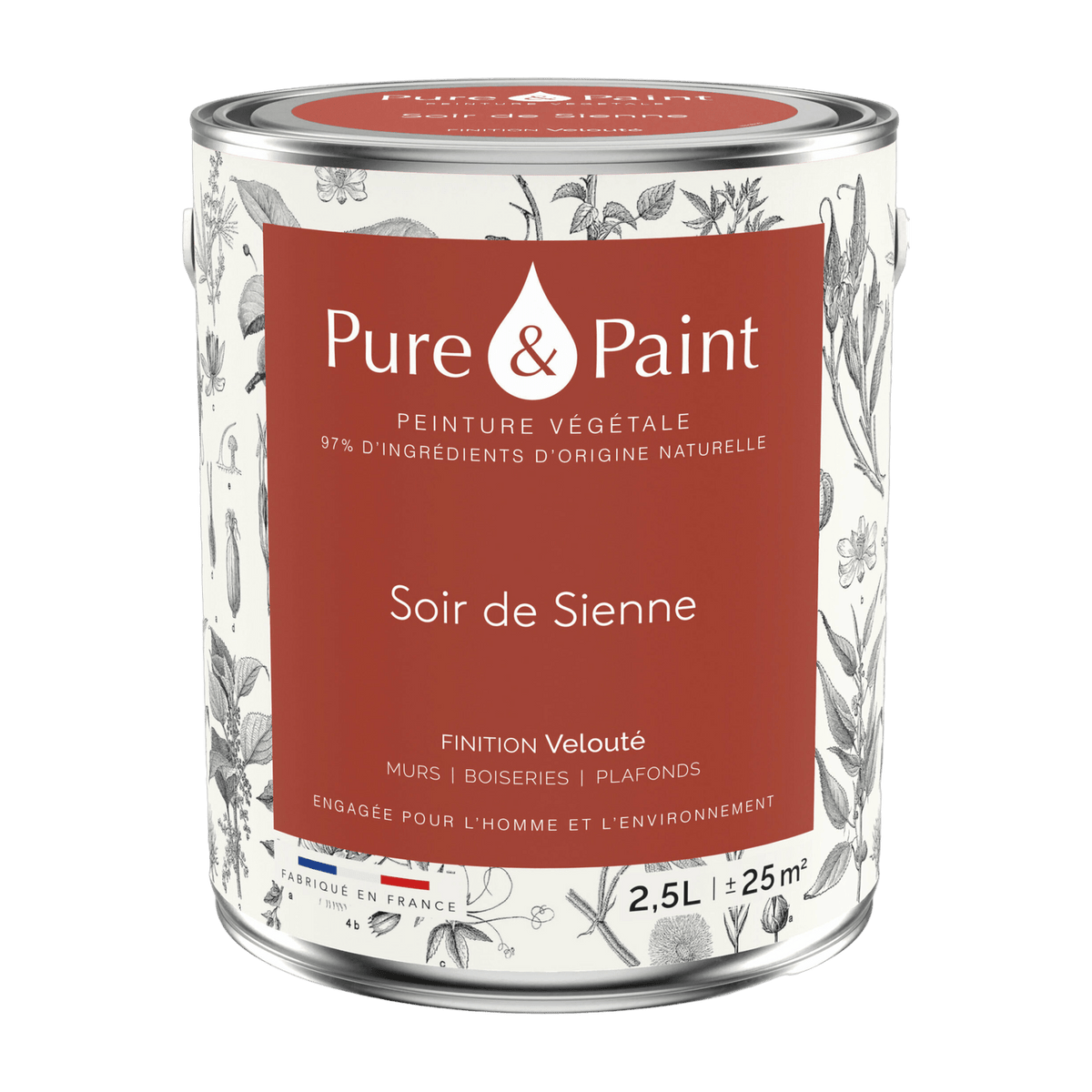 Vegetable paint velvety Soir de Sienne 2, 5L - Pure & Paint - The Cool Republic