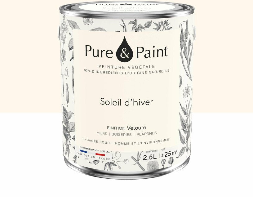 Peinture végétale velouté Soleil d'hiver 2,5L - Pure & Paint - The Cool Republic