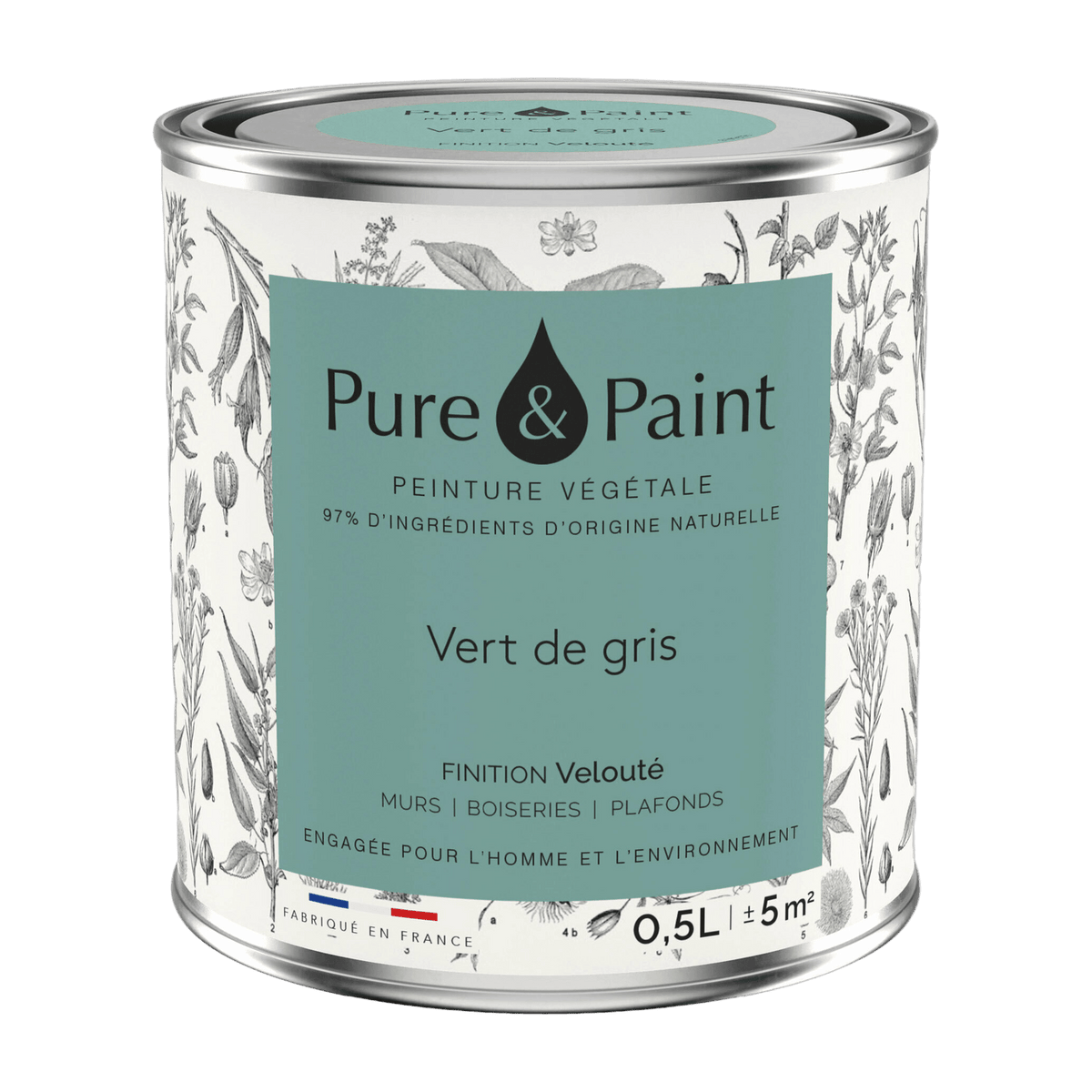 Green of Gray velvet plant paint 0, 5L - Pure & Paint - The Cool Republic