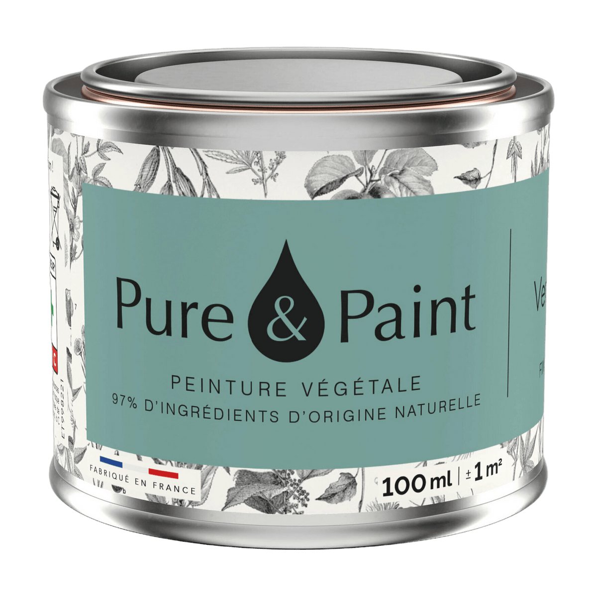 Vegetable paint velvety Green of gray 100ML - Pure & Paint - The Cool Republic