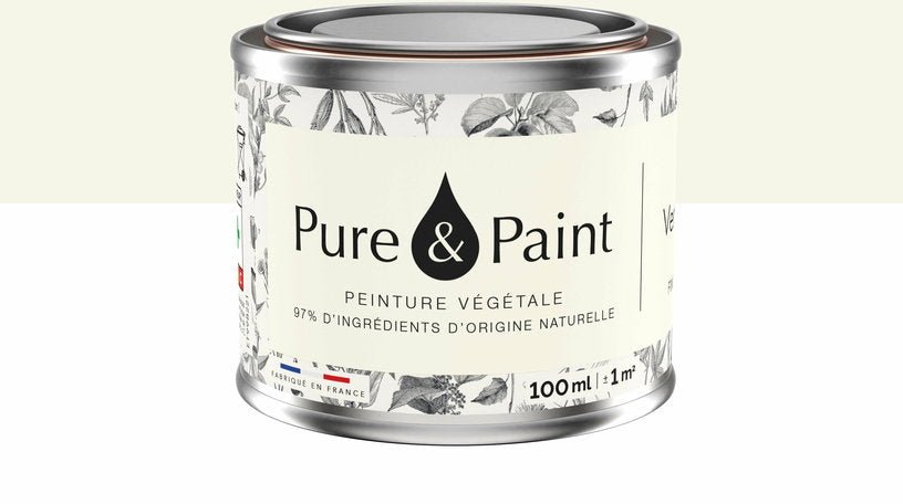 Peinture végétale velouté Vert jasmin 100ML - Pure & Paint - The Cool Republic