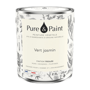 Peinture végétale velouté Vert jasmin 2,5L - Pure & Paint - The Cool Republic