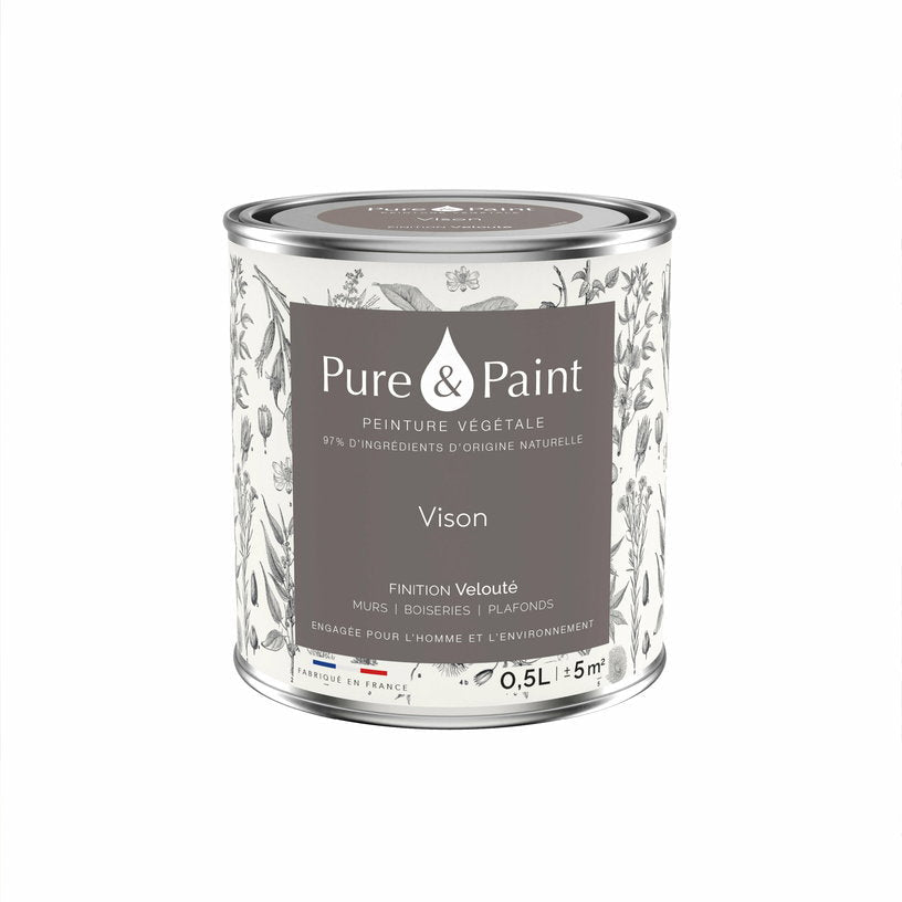 Peinture végétale velouté Vison 0,5L - Pure & Paint - The Cool Republic