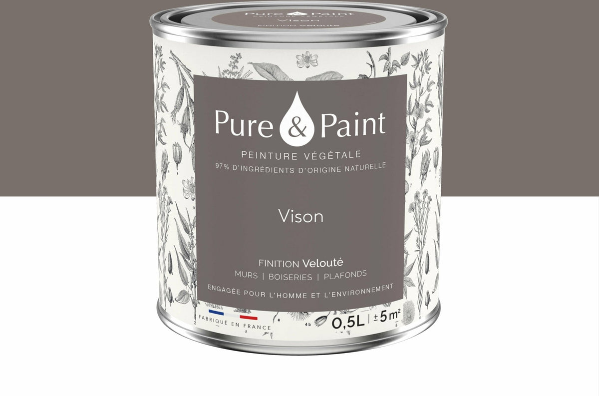 Peinture végétale velouté Vison 0,5L - Pure & Paint - The Cool Republic