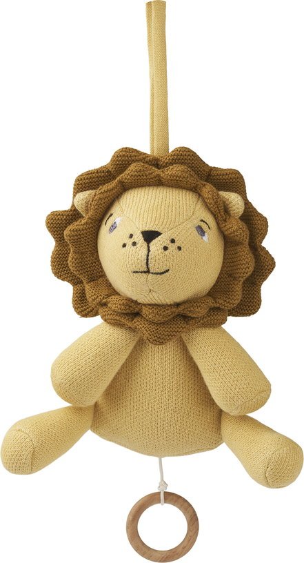 Pelluche musicale lion en coton tricoté jojoba mix Angela - Liewood - The Cool Republic