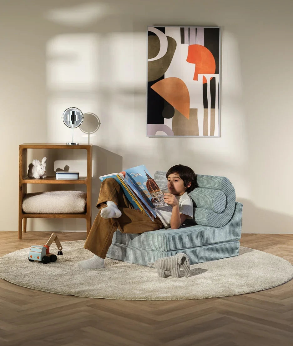 Fauteuil modulable en velours côtelé bleu 78x67x57cm Flipster - Wigiwama