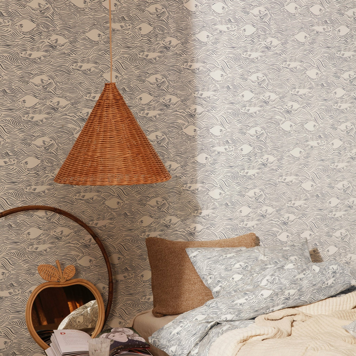 Small natural rattan lampshade 45 x 37 cm Dou - Ferm Living - The Cool Republic