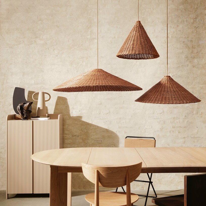 Petit abat - jour en rotin naturel 45 x 37 cm Dou - Ferm Living - The Cool Republic