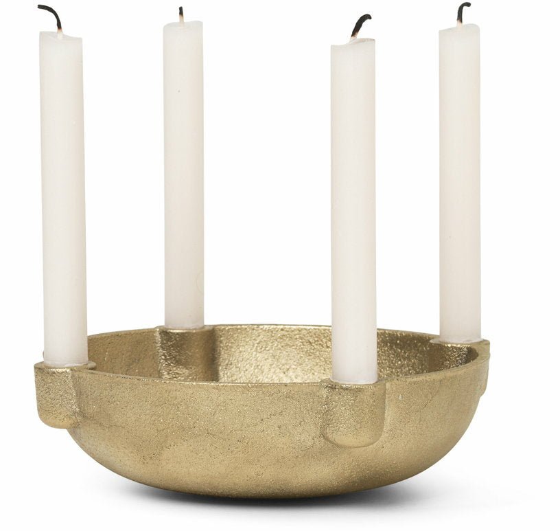 Petit bougeoir bol en laiton massif doré 14,6 x 3,7 cm - Ferm Living - The Cool Republic