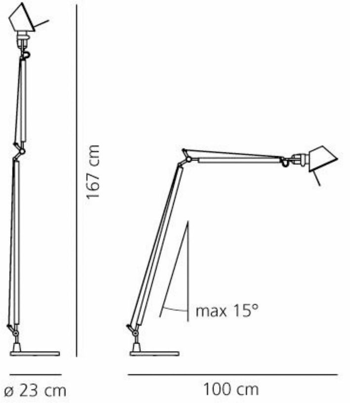 Petit lampadaire aluminium 167 cm Tolomeo - Artemide - The Cool Republic