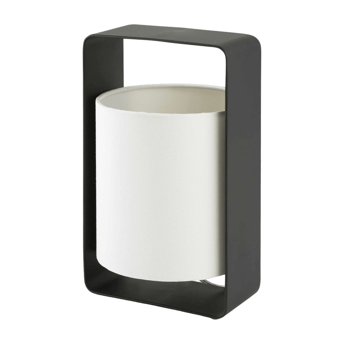 Petit lampe de table en métal noir et tissu blanc 16 x 15 x 27 cm Lula - Faro Barcelona - The Cool Republic