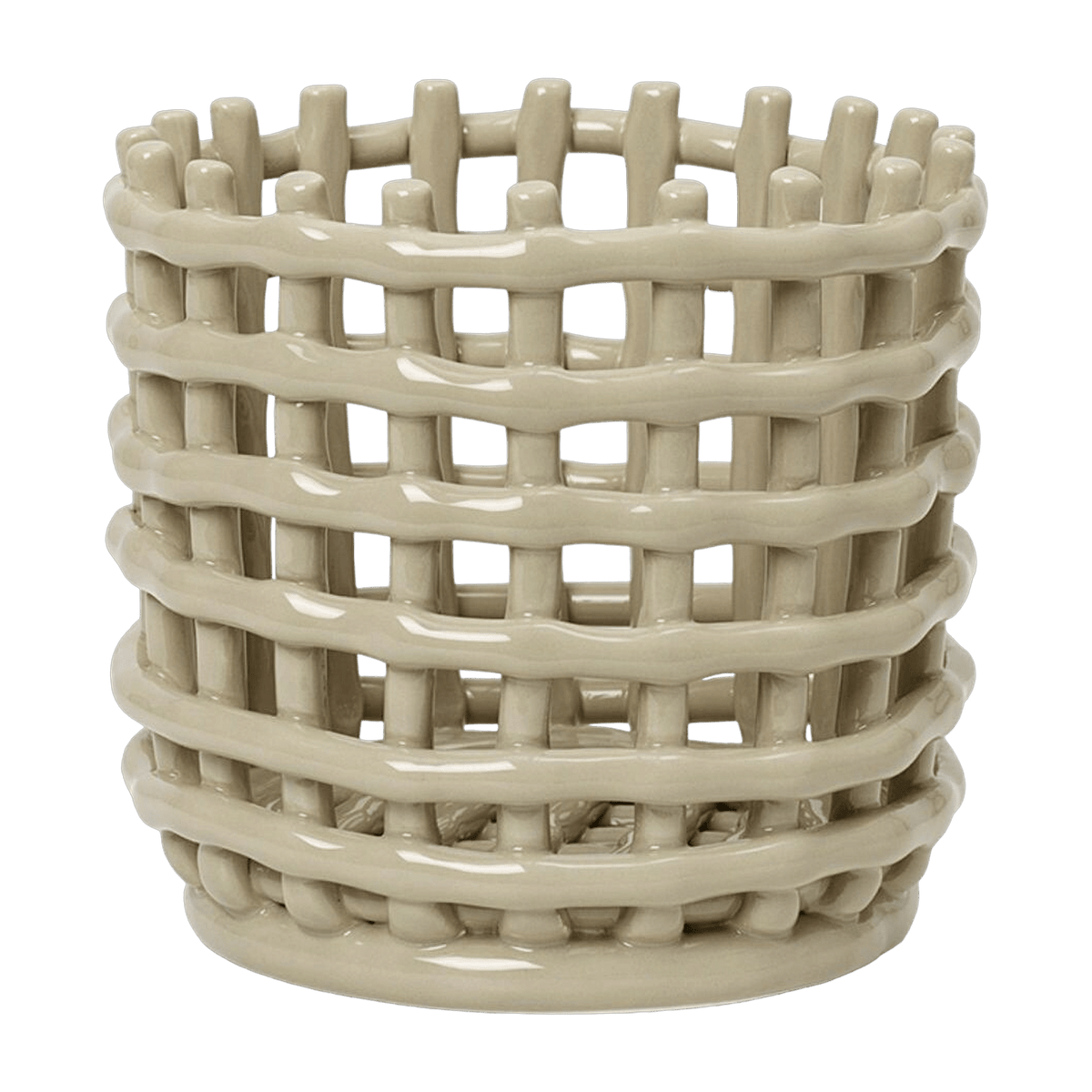 Petit panier beige en céramique - Ferm Living - The Cool Republic