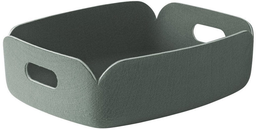 Petit panier de rangement recyclé gris vert Restore Tray - Muuto - The Cool Republic