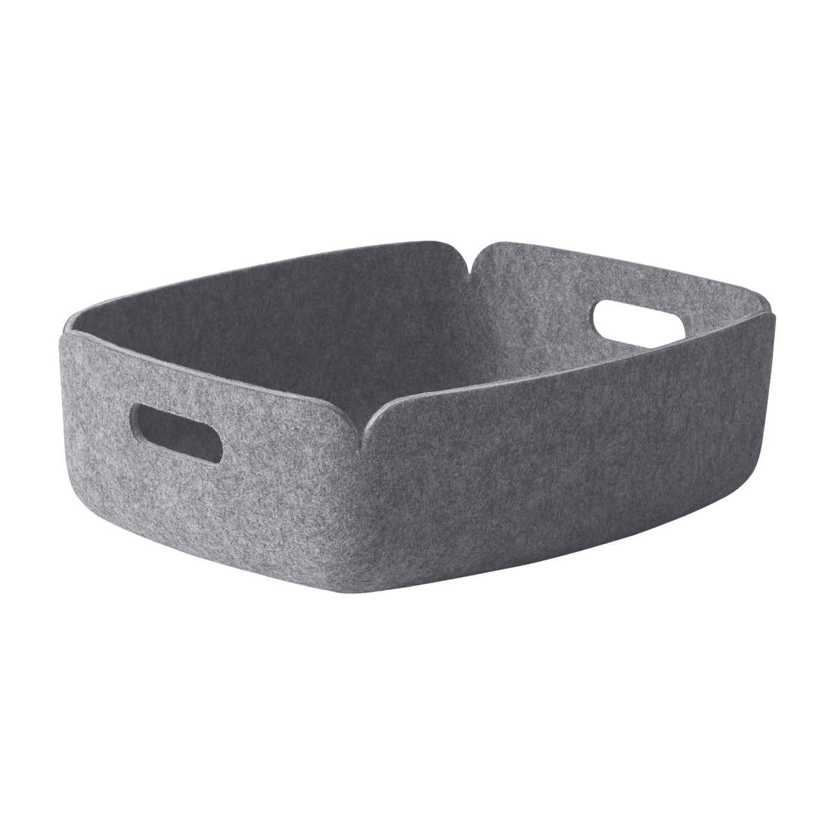 Petit panier de rangement recyclé rectangulaire gris Restore - Muuto - The Cool Republic