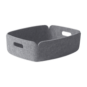 Petit panier de rangement recyclé rectangulaire gris Restore - Muuto - The Cool Republic