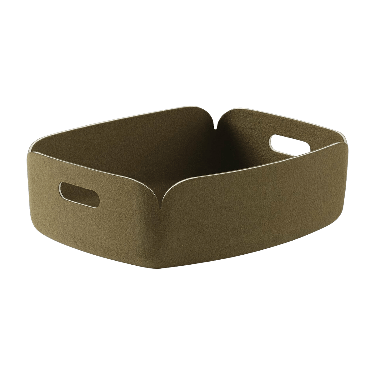 Petit panier de rangement recyclé rectangulaire kaki Restore - Muuto - The Cool Republic