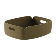 Petit panier de rangement recyclé rectangulaire kaki Restore - Muuto - The Cool Republic