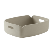 Petit panier de rangement recyclé rectangulaire sable Restore - Muuto - The Cool Republic